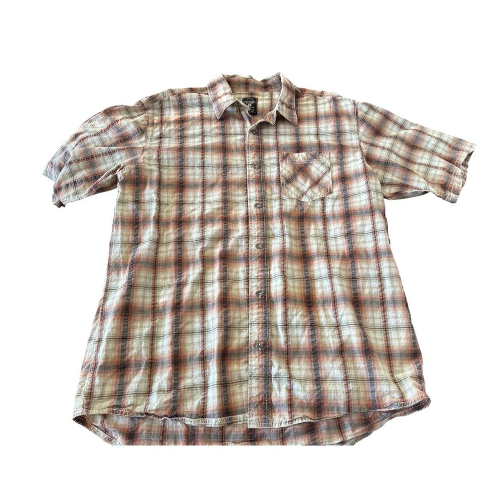 RedHead Plaid Button Front Shirt Mens Large Cotton Bass Pro Outdoor Pocket‎ Fish